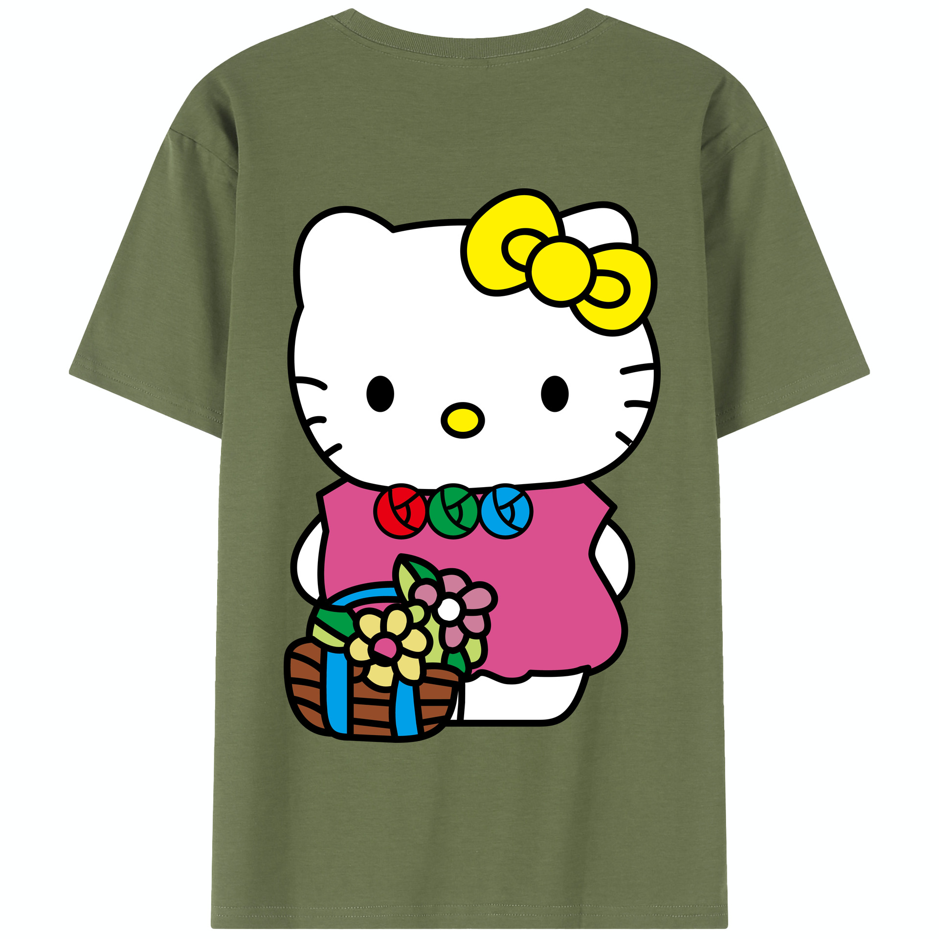 （画像用） Hello Kitty ハローキティ 綿100％半袖Tシャツ（背面プリント）